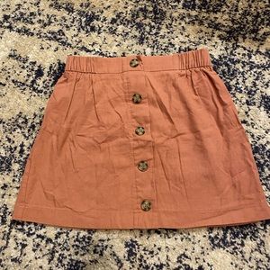 Pink button down skirt